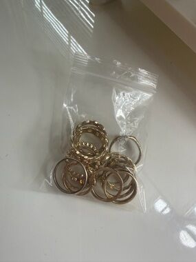 Gold Tone Mixed Stackable Rings - Set